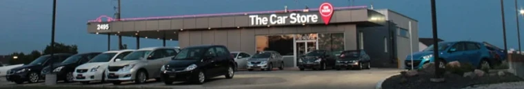 Line up of used cars Line of used cars and trucks on a car dealer's lot